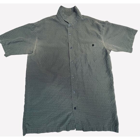 O’Neil Button Down Gray Short Sleeve Men’s Shirt Medium - Picture 1 of 8